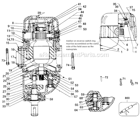 Page A Diagram and Parts List for 1405-93 Type 3 Black and Decker Electric Drill